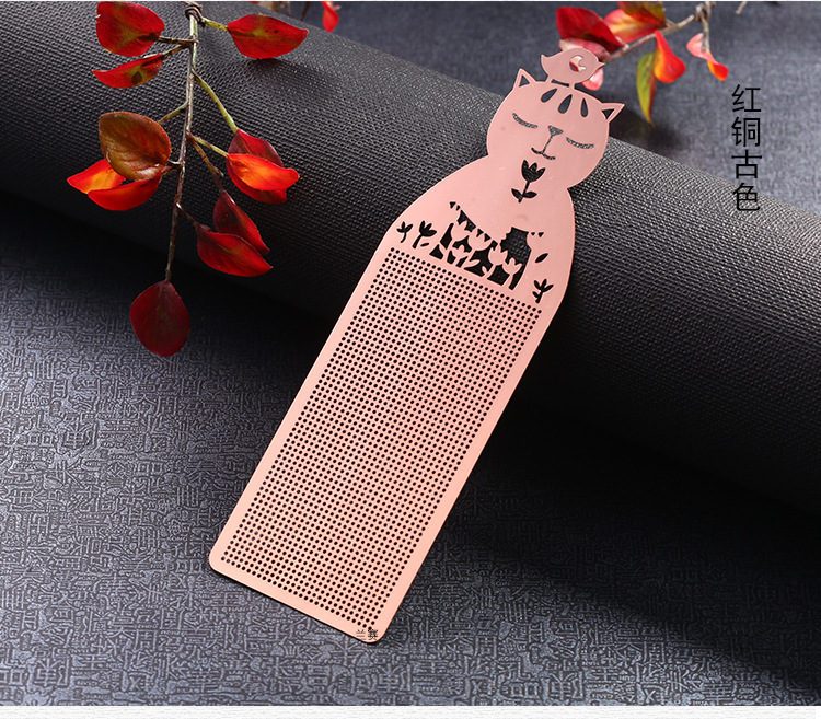 金属镂空书签定制logo可爱狗黄铜拉丝古典中国风创意文创订定做