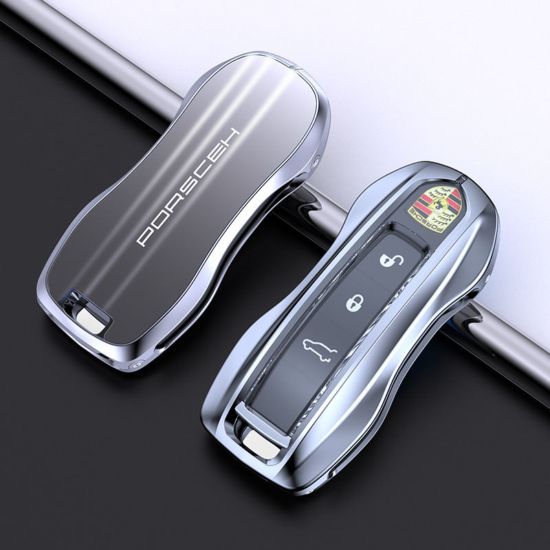 适用保时捷718/911卡宴/panamera/macan汽车钥匙包保护套挂件绳扣