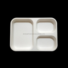 厂家批发纸质一次性纸浆餐盒白浆加厚分格多格纸塑饭盒纸浆模塑
