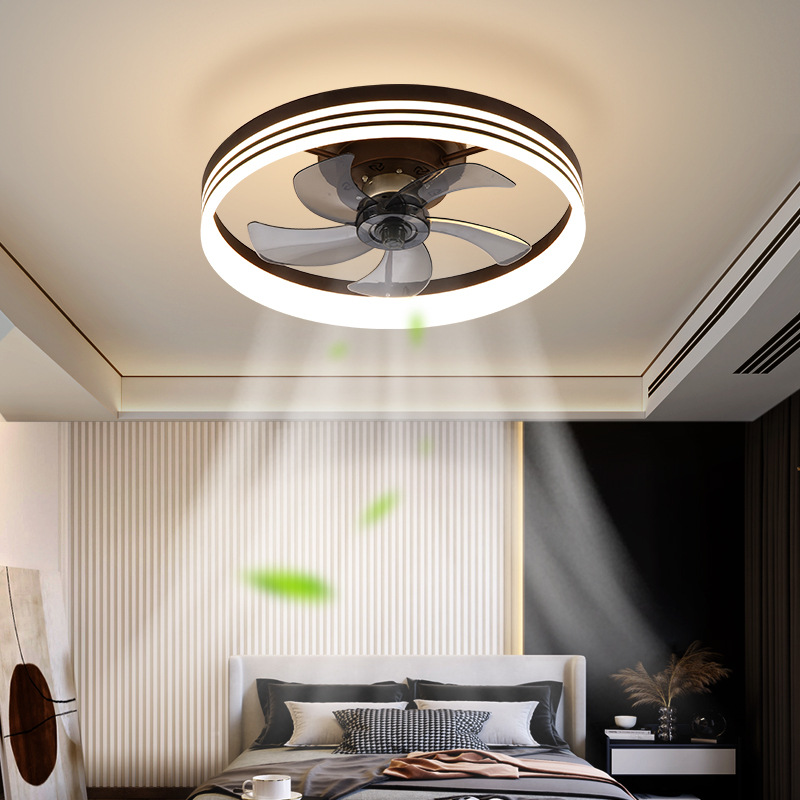 Led Ceiling Fan Light Flush Mount Ceiling Light For Dedroom Living Room With Remote Control 