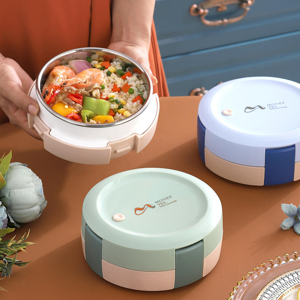 304 Stainless Steel round Single-Layer Lunch Box