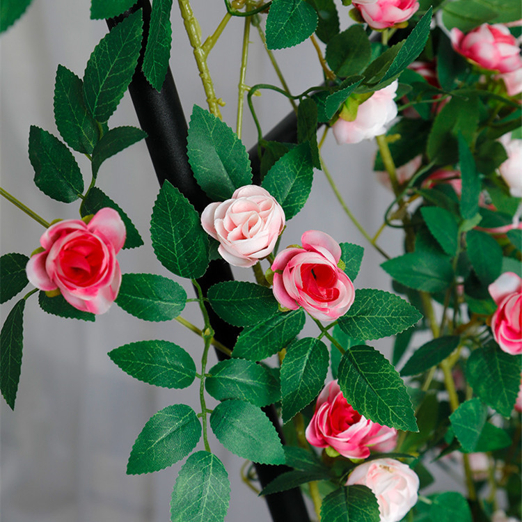 Artificial Rose Rose Vine Fake Flower Rattan and Vine Plastic Flowers Ceiling Air Conditioning Water Pipe Covering Balcony Decoration