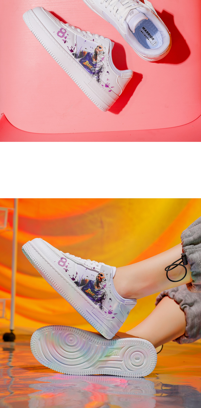 回力ow联名樱花空军一号aj女鞋子夏季运动休闲鞋板鞋小白鞋情侣鞋