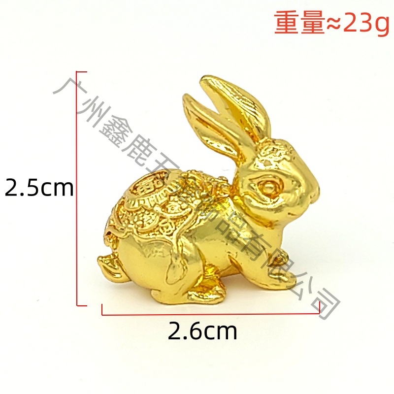 new rabbit year fu character hardware golden hare cup lid handle decoration decoration affordable luxury style decoration home ornament diy