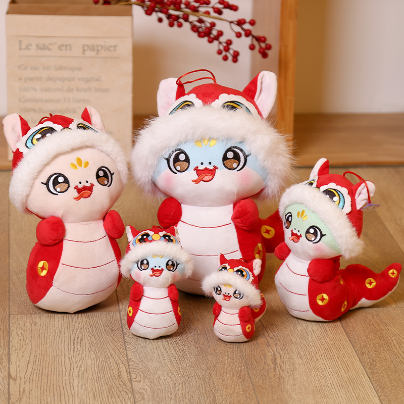 cute baby snake mascot spirit snake fuwa simulated snakes pendant plush toy year of snake annual meeting sprinkle doll small gift