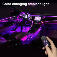 跨境同款汽车led车内氛围灯装饰灯中控仪表台USB七彩变色冷光线