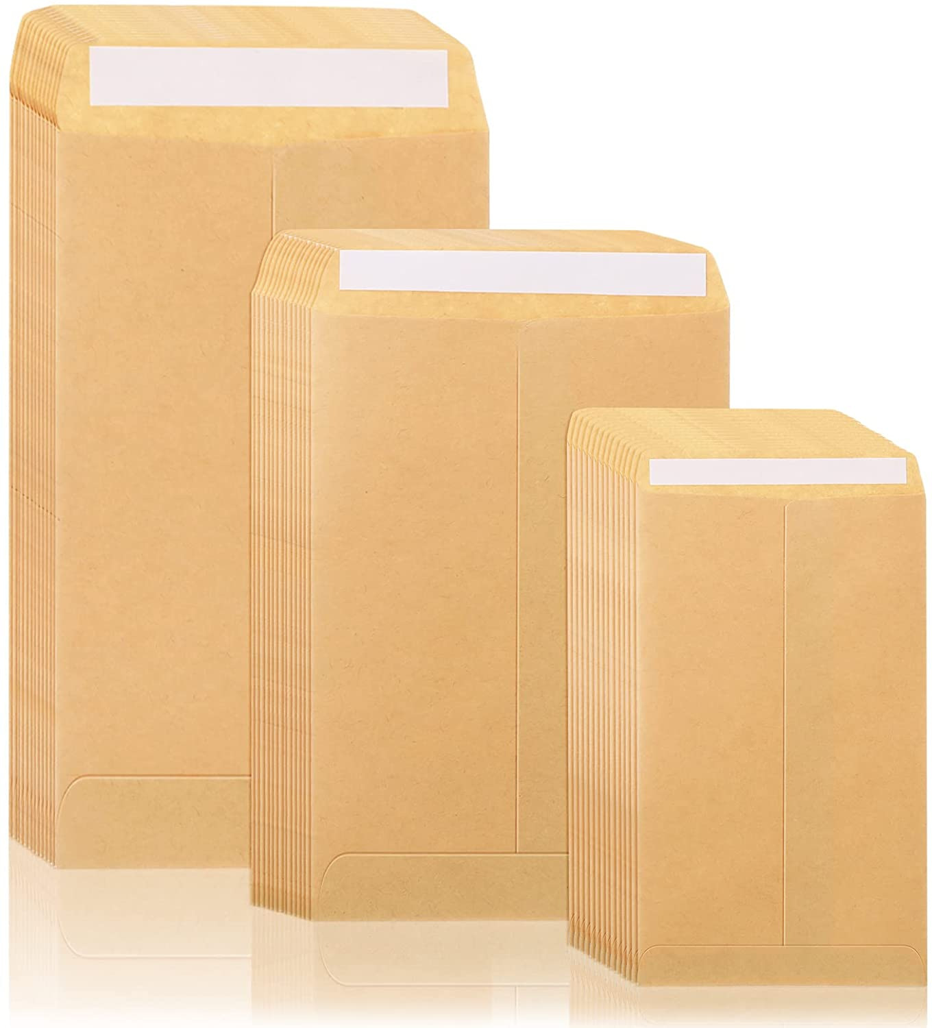 外贸出口牛皮纸自粘信封袋 纸质易撕条信封 服装快递双面胶自封袋