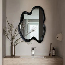北欧卧室极简ins风异形镜不规则法式化妆镜挂墙简约卧室浴室镜子