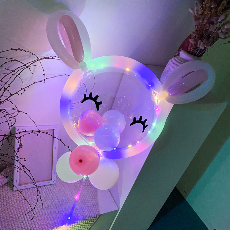 Bounce Ball New Style Children's Cartoon Balloon Material Package with Light Luminous Stall