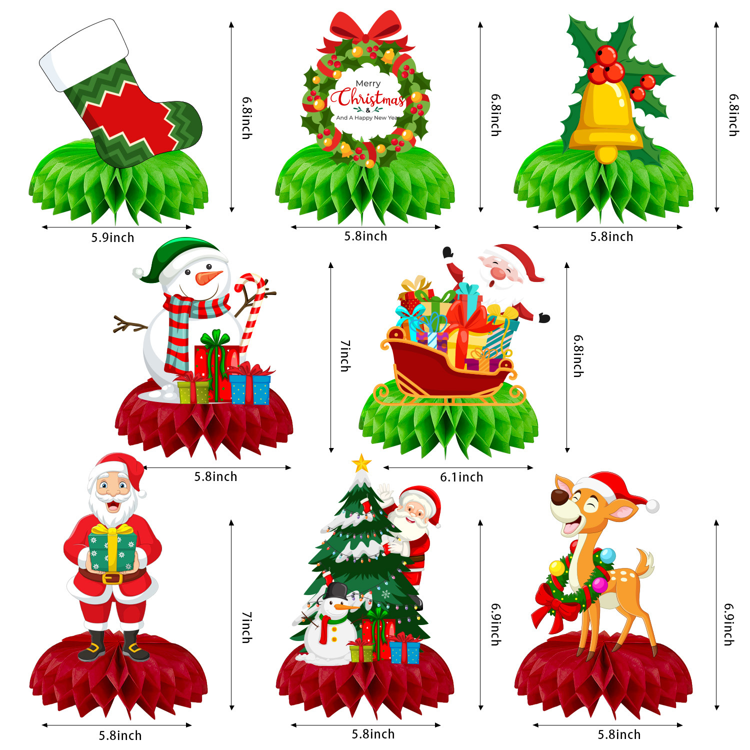 Christmas Theme Party Honeycomb Decoration Table Decoration Birthday Party Decoration Supplies Party Honeycomb Table