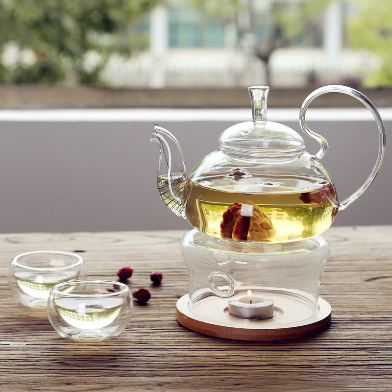 耐热玻璃茶壶带过滤泡茶壶 加厚透明玻璃花茶壶茶具套装 包邮