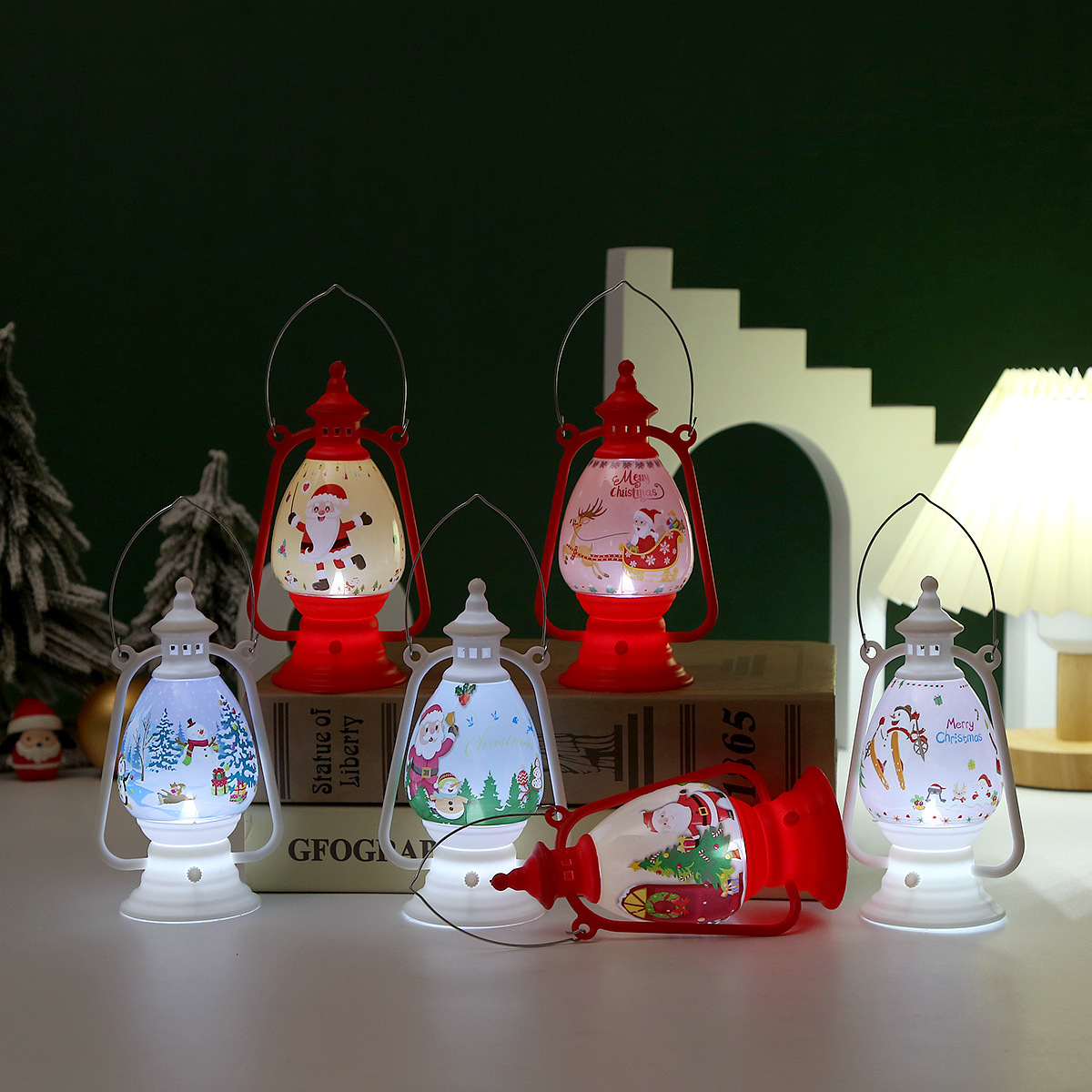 Christmas Storm Lantern Small Lantern Christmas Decorations LED Electronic Candle