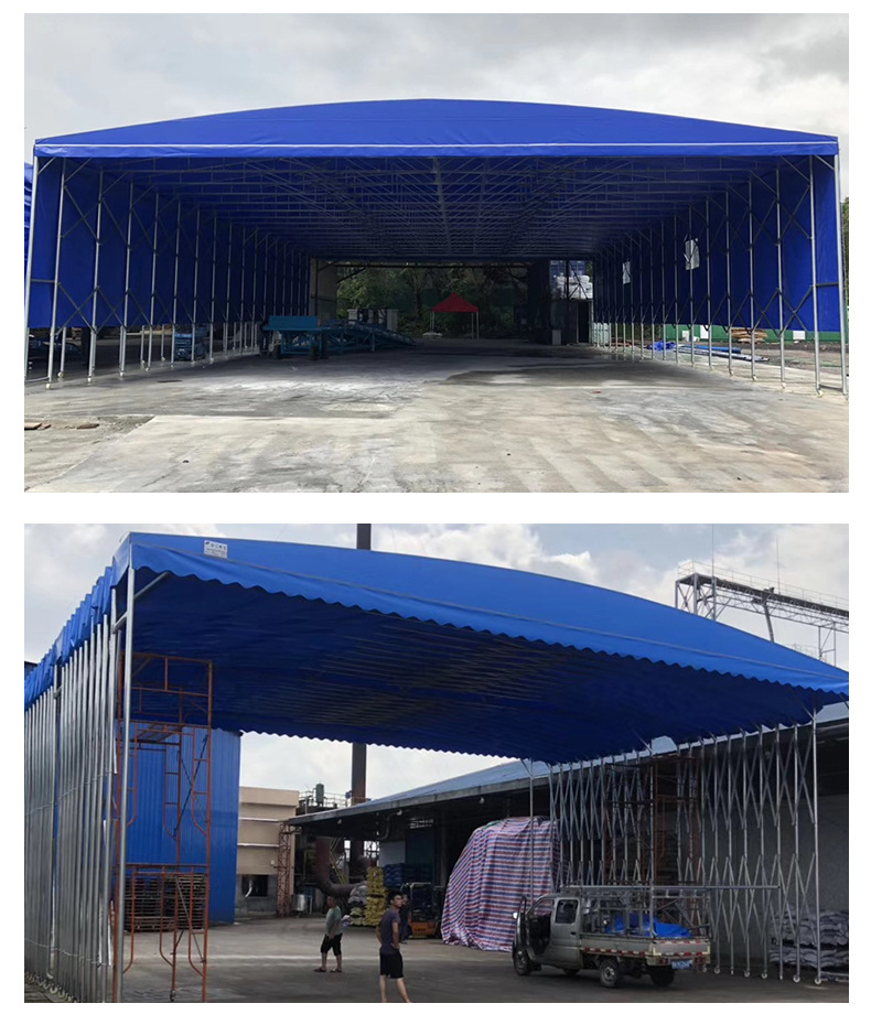 铁颜色深绿色开启方式手动品牌星亿膜产地广东广州货号推拉棚篷布材质