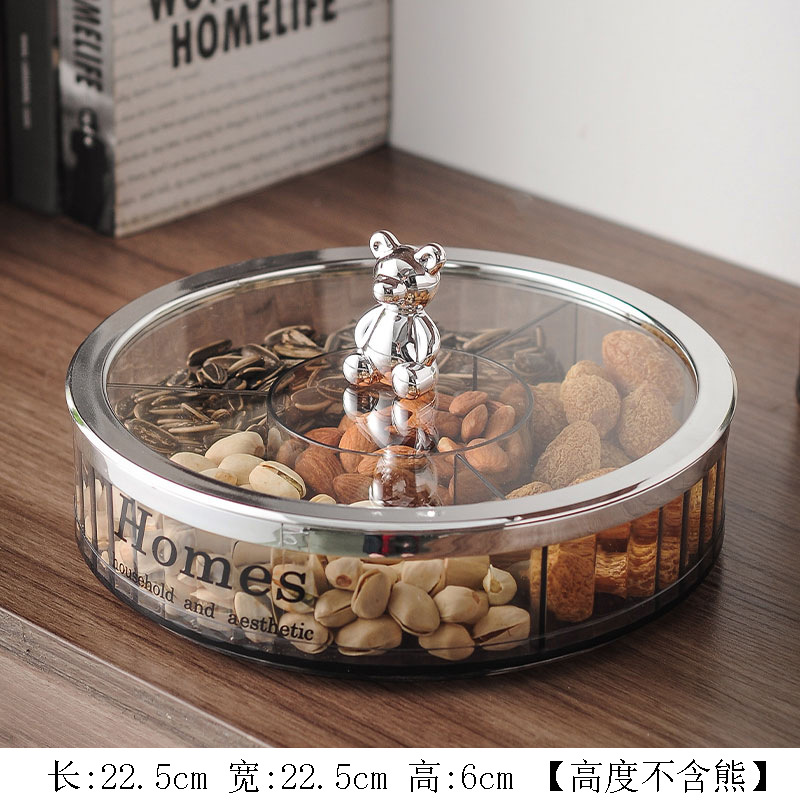 Rotating Fruit Plate Ins Living Room Home Coffee Table Storage Box Fruit Basket Light Luxury Display Snack Dried Fruit Plate Wholesale