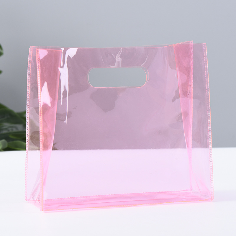 Transparent Plastic Laser PVC Handbag Cosmetic Gift Shopping Bag Universal Travel Wash Supplies Storage Bag