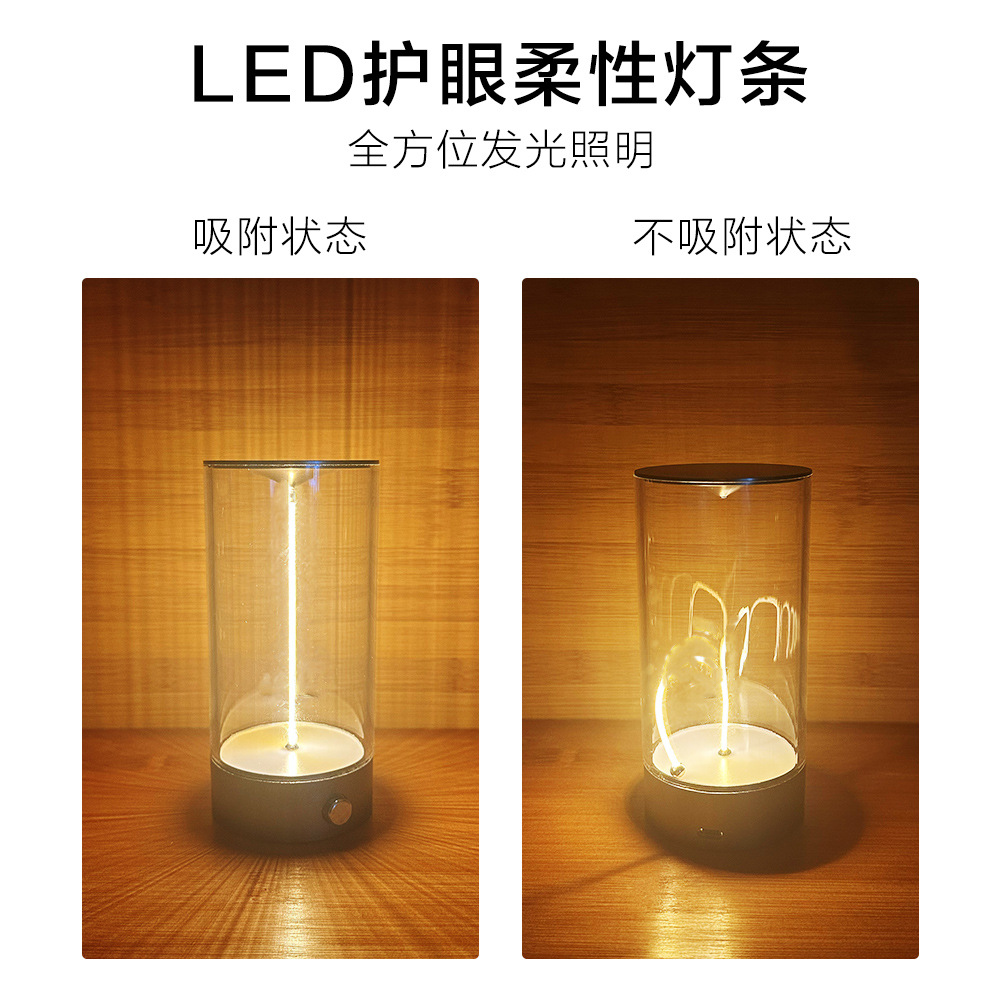 LED Breathing Table Lamp USB Charging Creative Portable Atmosphere Small Night Lamp Bedroom Outdoor Camping Desk Lamp