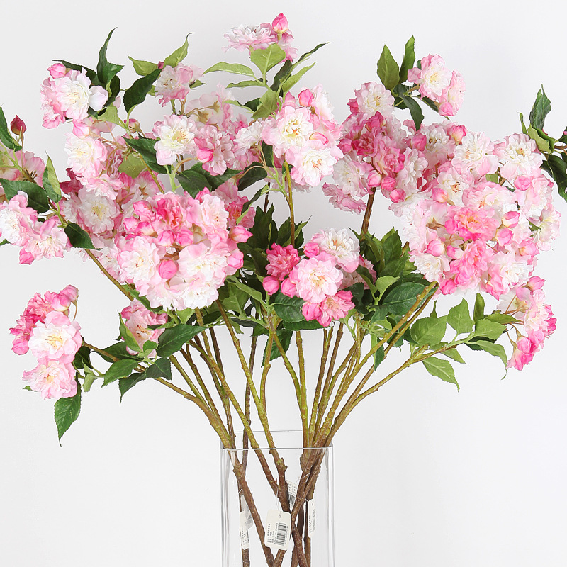高档仿真日本奈良樱花假花束客厅餐桌装饰插花艺摆设干花落地摆件