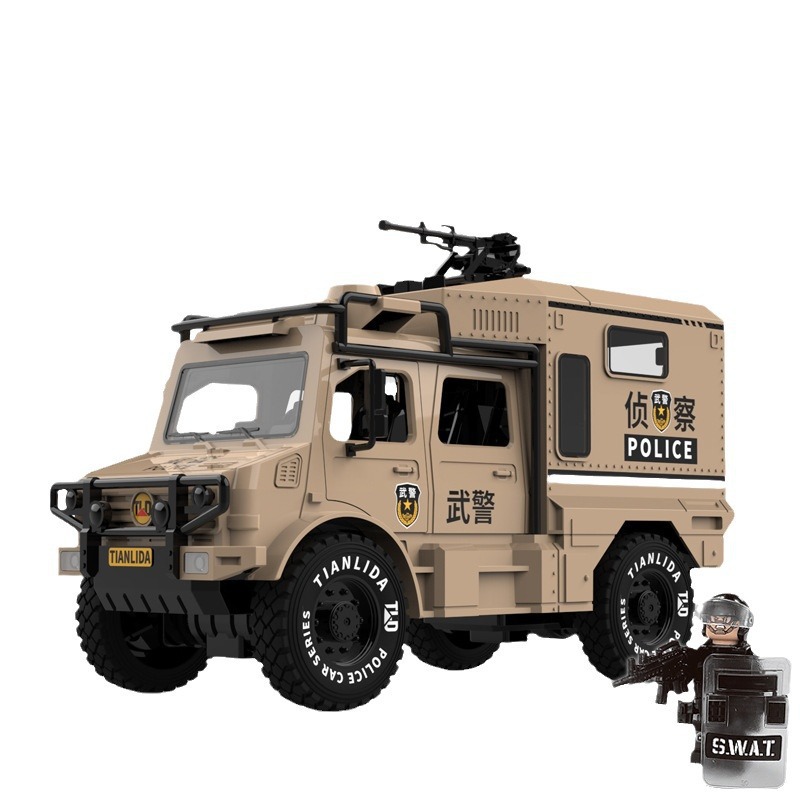 儿童大号装甲警车越野车消防车惯性小汽车早教公安特警察车男孩玩