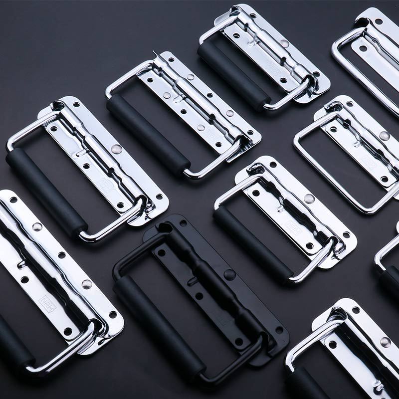 nrh纳汇304不锈钢弹簧拉手工具箱提手活动把手折叠工业木箱环提手