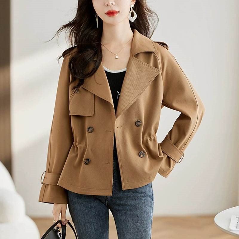 气质女士感新款时尚休闲3612024短款风衣外套显瘦春秋季设计-阿里巴巴