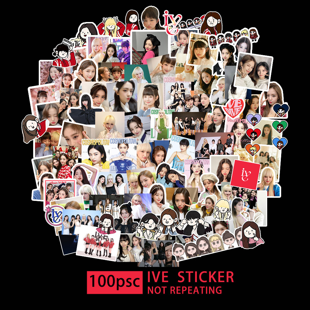 韩版2022 IVE 女团明星周边装饰贴纸 100张装饰大头贴 笔记本贴画