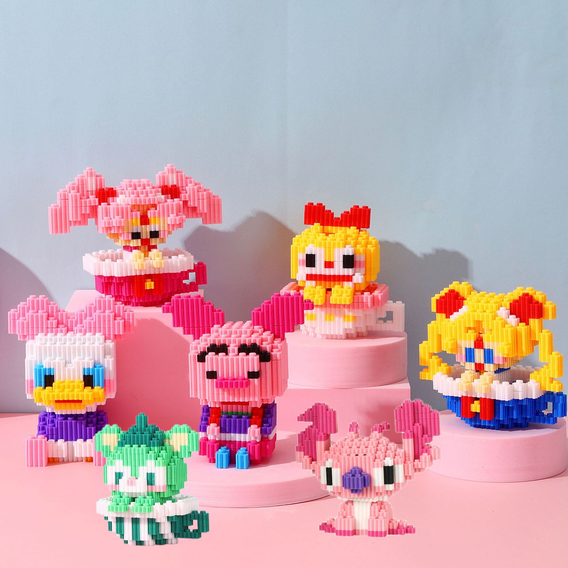 厂家批发拼插颗粒积木兼容乐高女孩diy手工3d益智小玩具抖音爆款