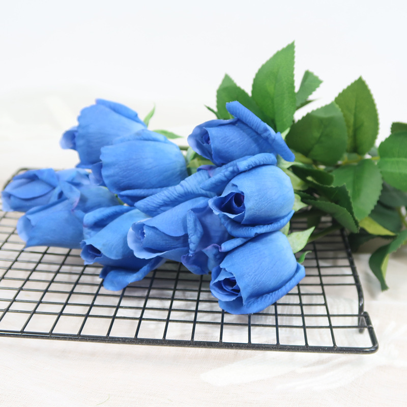 超逼真手感保湿玫瑰仿真花蒂芙尼蓝色系花材婚庆花艺设计造景装饰
