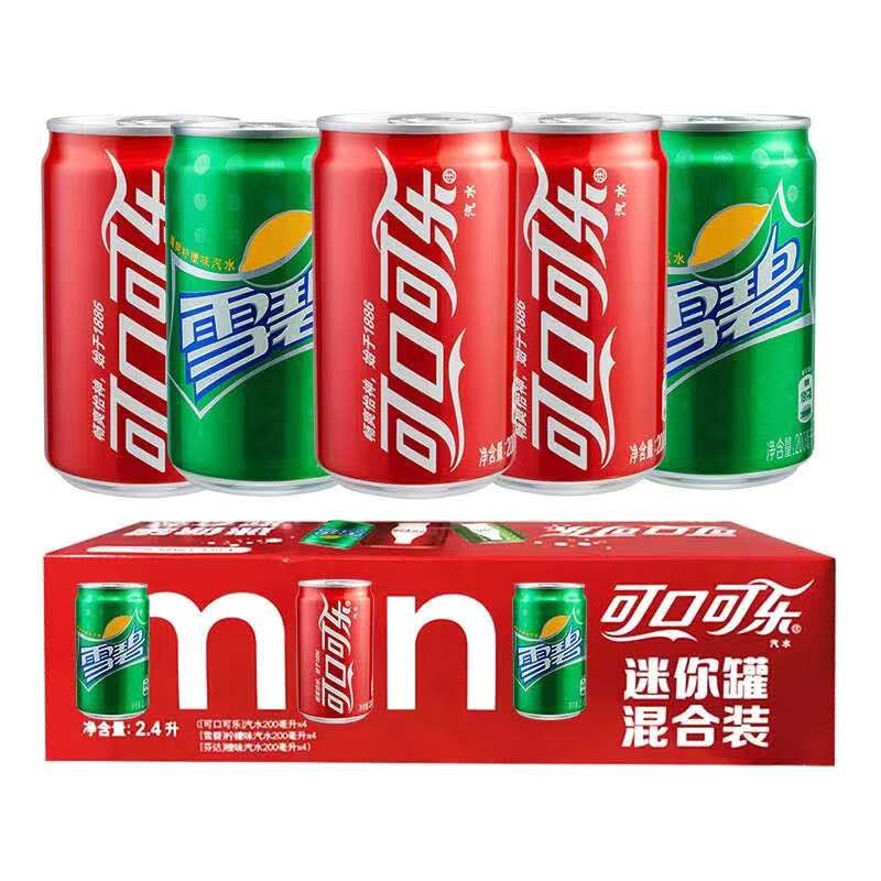 可口可乐迷你罐200ml12罐装整箱雪碧无糖零度0度听装小可乐
