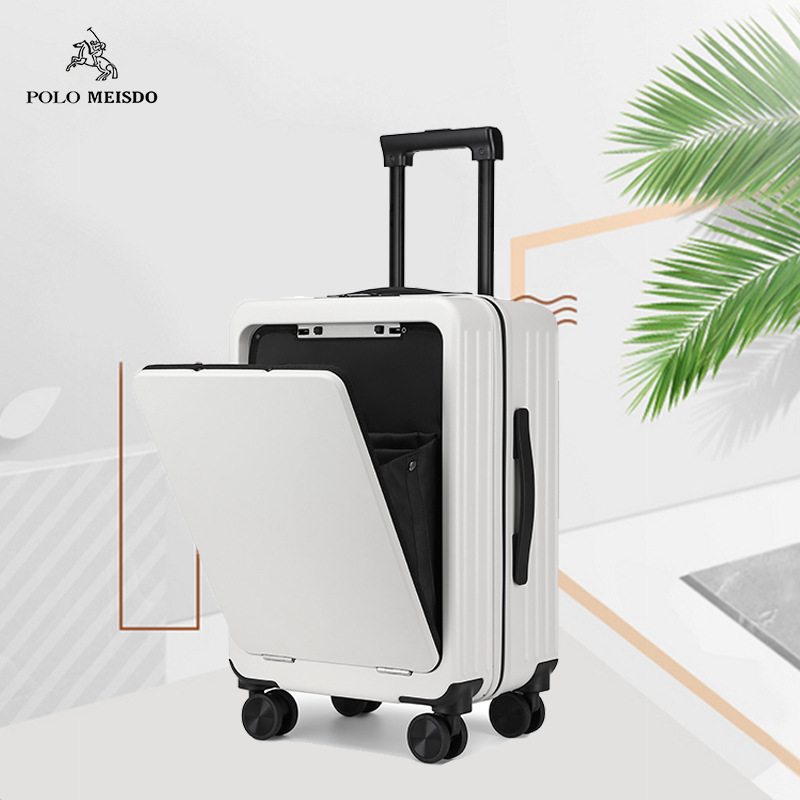 polomeisdo前开口商务旅行箱usb拉杆箱万向轮20寸电脑登机密码箱