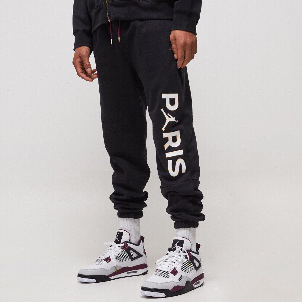 aj乔丹巴黎圣日耳曼徽章绣标大毛圈束脚休闲卫裤情侣款