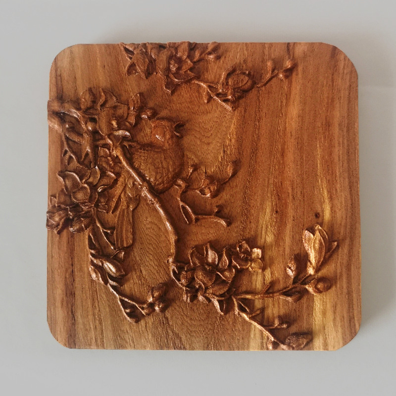 实木雕隔断镂空雕花木板画装饰中式柜门床沙发家具洋花角花木贴花