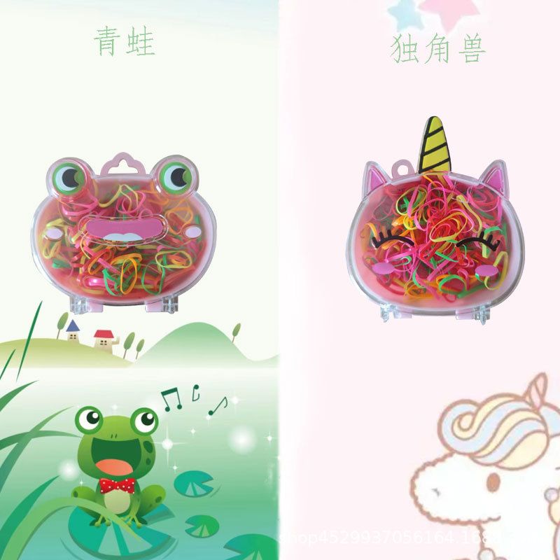 Disposable Children's Rubber Band Multicolor Frog Cartoon Unicorn Girl Hair Ring Headband Female Hair Accessories Hair Accessories