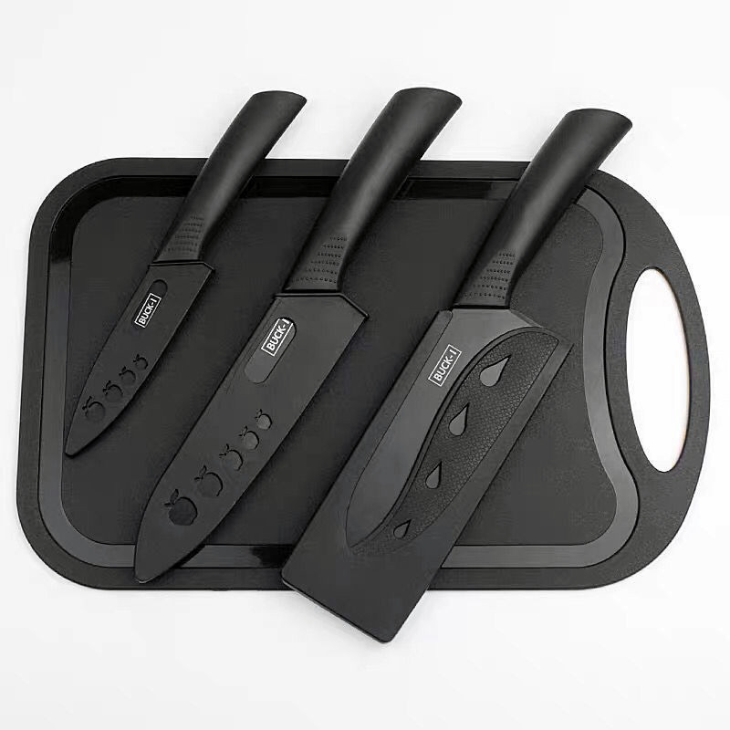 buck德国黑刃菜刀切肉片刀家用刀具砧板套装厨师刀厨房水果女士刀