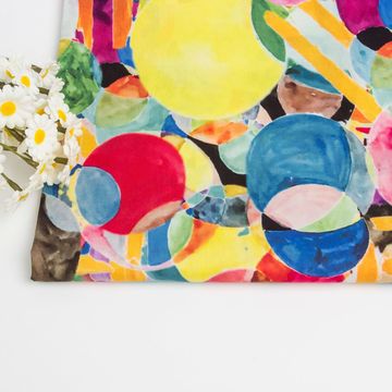 60支纯棉布料面料衣服服装宝宝儿童几何图形数码印花创意抽象风