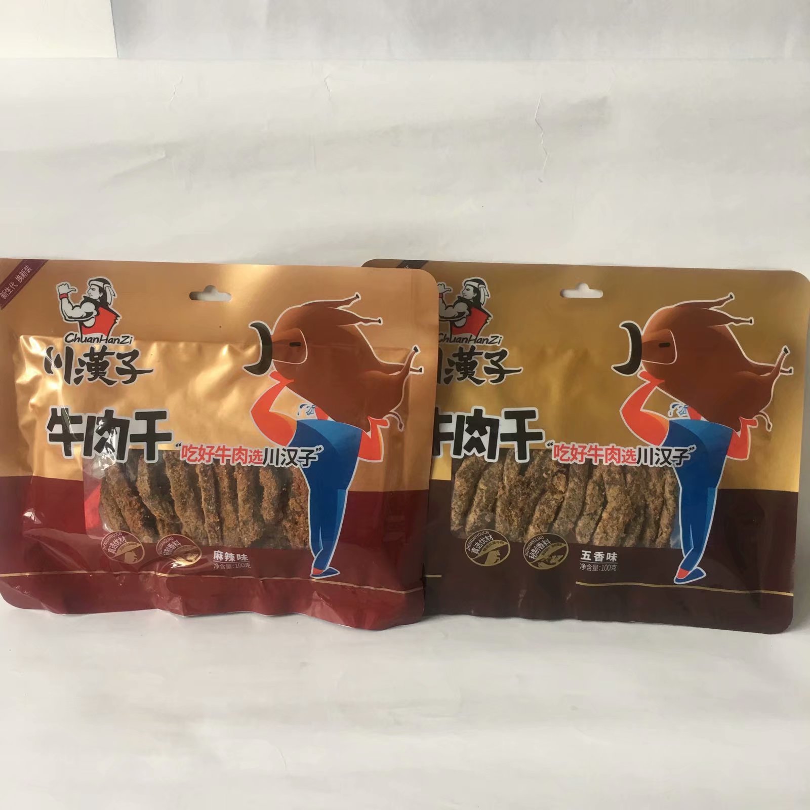 100克川汉子牛肉干麻辣味100克川汉子牛肉干五香味即食休闲零食
