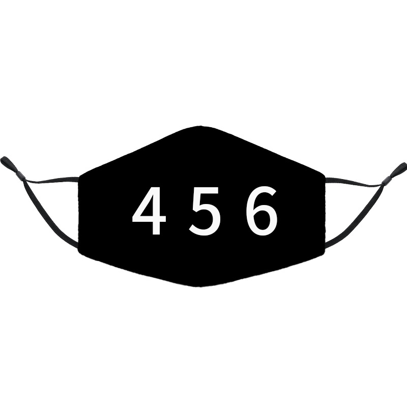 外贸日韩成人3d立体印花冬季保暖防尘面罩黑色木头人数字图案口罩