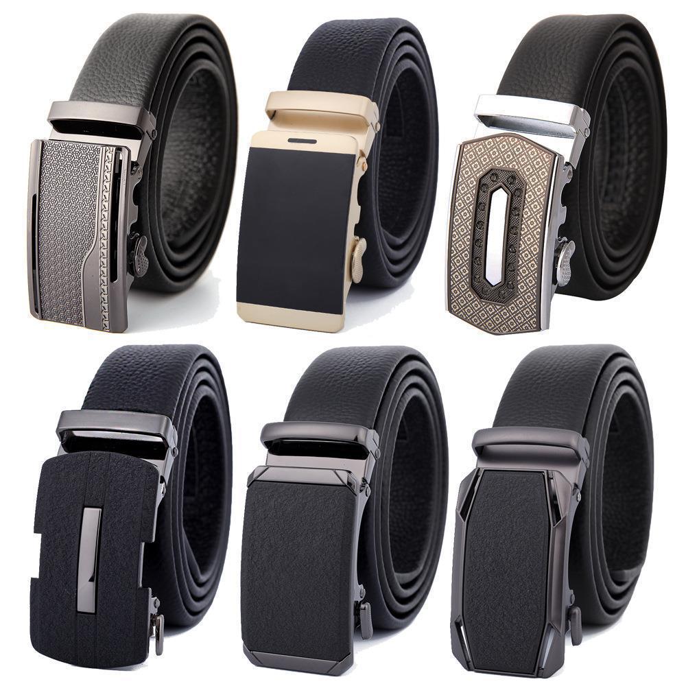 factory direct sales new men‘s real cowhide belt men‘s business casual automatic buckle first layer cow leather belt wholesale