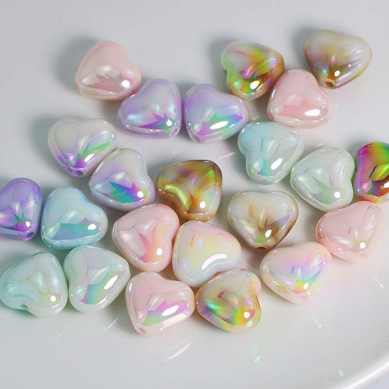 夜光高货贝壳爱心幻彩立体马贝桃心珍珠手链项链diy串珠材料