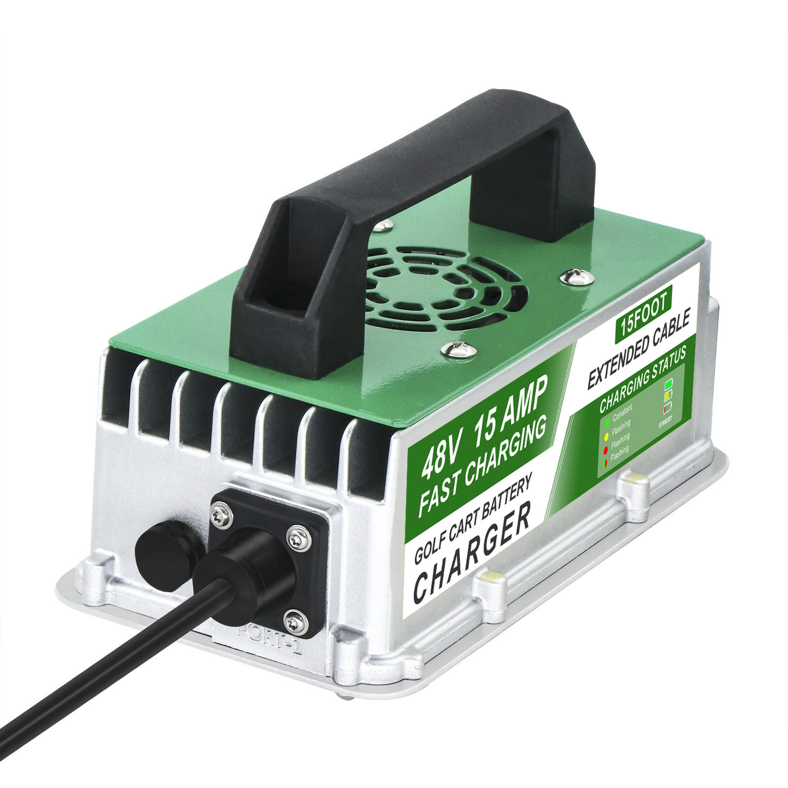高尔夫球车充电器防水 48v15a锂电池铅酸电池充电器选配插头