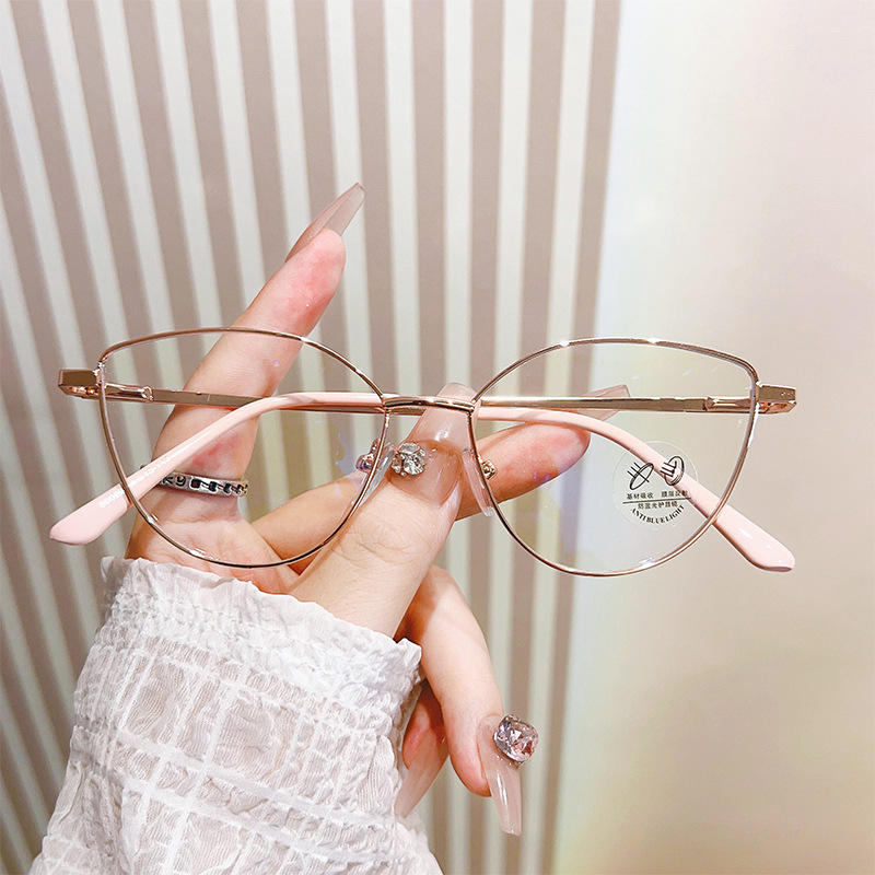 Fashion Glasses Women Myopia Optical Frames Glasses Frame Metal Cat Eye Anti Blue Light Glasses Frame