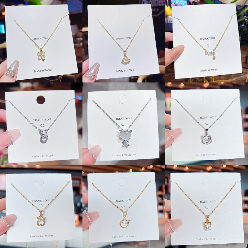 internet celebrity light luxury titanium steel necklace women‘s all-match niche design fashion pendant temperament clavicle chain does not fade ornament