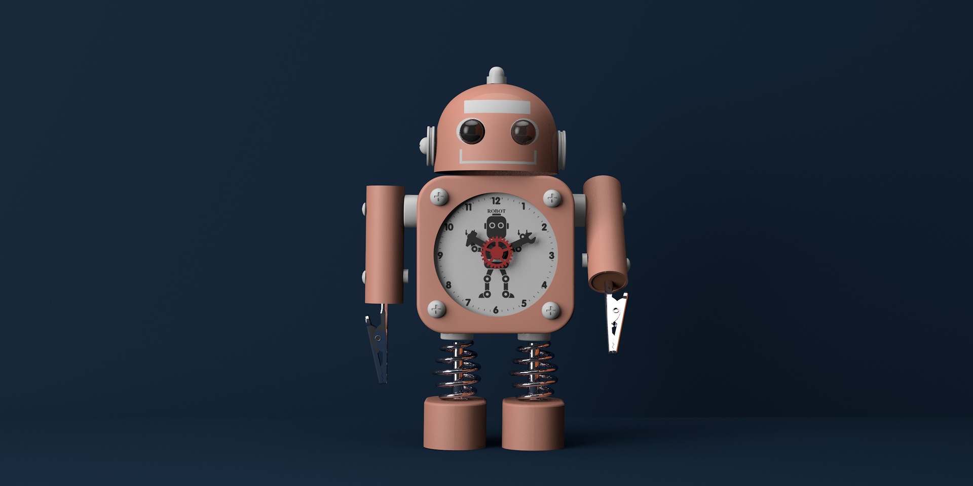 机器人闹钟卡通创意新款智能简约数字时钟摆件亚马逊热卖爆款礼品