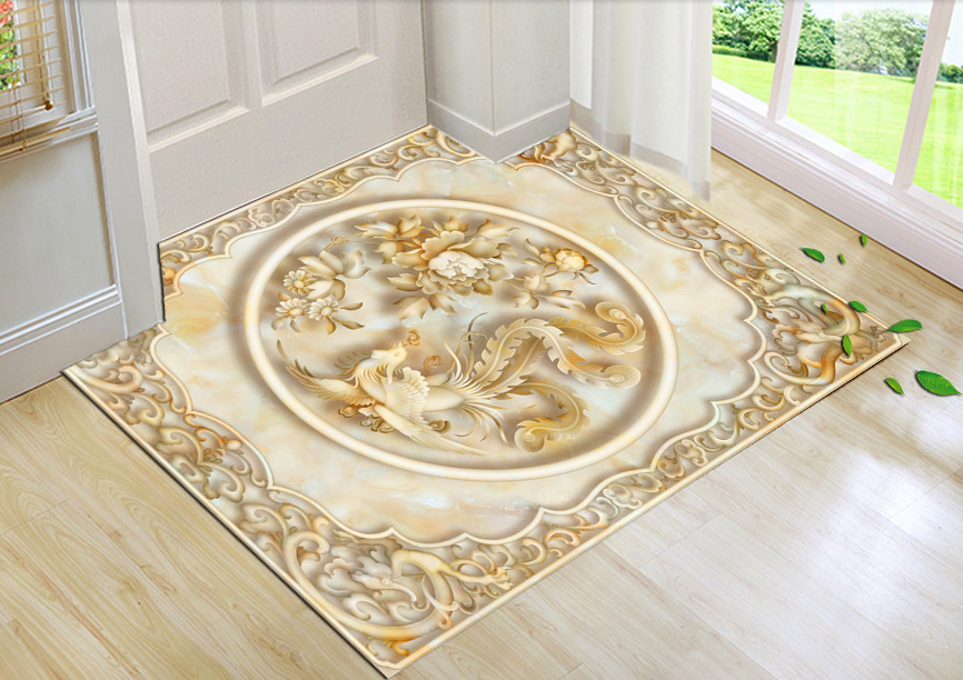 钢化玻璃地垫脚垫环保地踏脚踏入户门垫家用欧式免洗客厅玄关垫