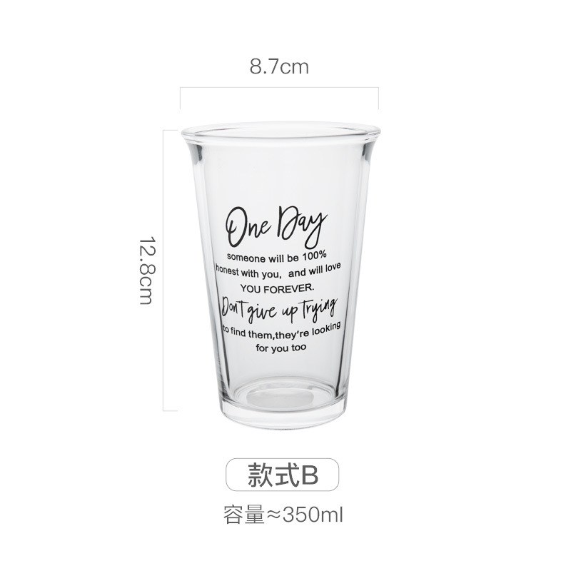 Thermal Transfer Printing Japanese and Korean Ins Style Glass Iced Coffee Cup Milk Cup Juice Cup Household Large Capacity Milk Tea Cup