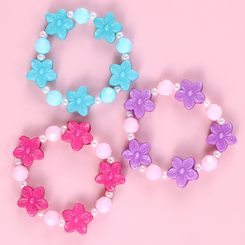 花花手链 儿童自然风小花亚克力珠女童手链厂家货源可批发饰品