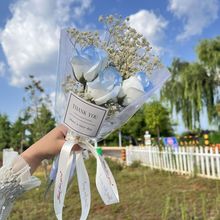 碎冰蓝玫瑰花束成品仿真香皂花满天星干花永生真花妇女节礼物女友