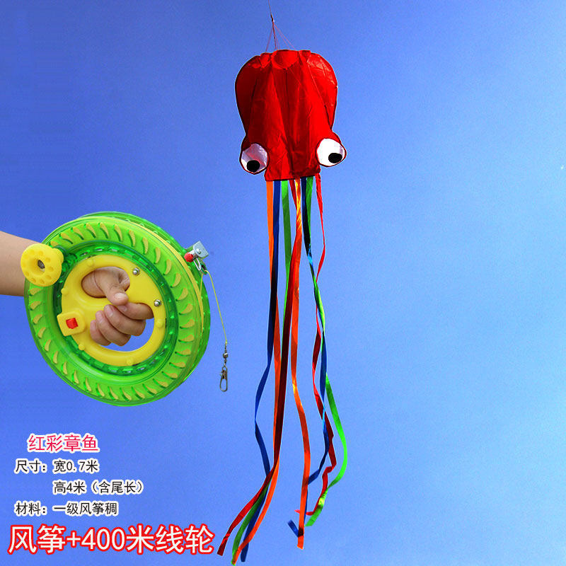 Big Kite Wholesale Weifang Kite New Soft Octopus Kite Children Flying Wheel Adult Triangle Long Tail Large