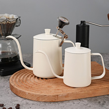 不锈钢咖啡手冲壶 加厚带盖家用长嘴细口壶挂耳咖啡壶咖啡器具