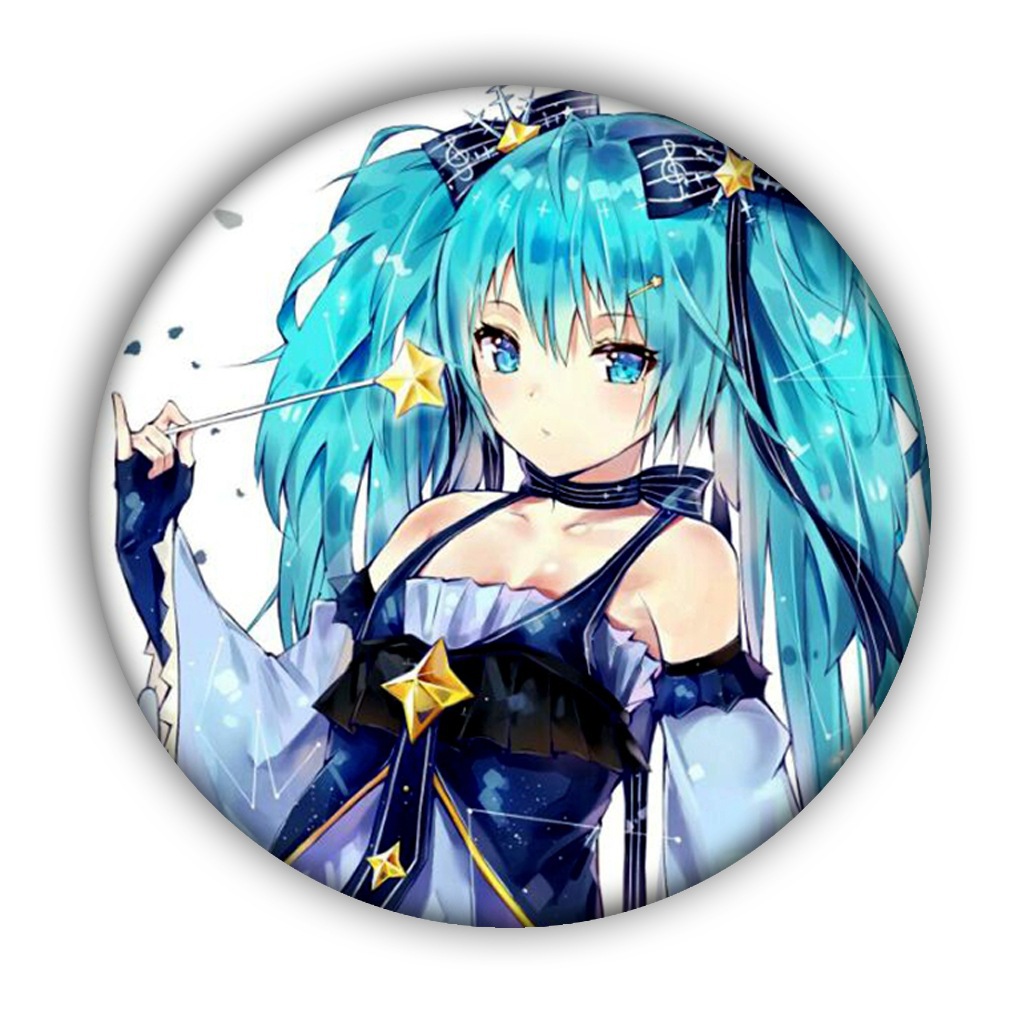 动漫周边 初音未来 徽章小圆镜子 漫展境外货源批发35-51