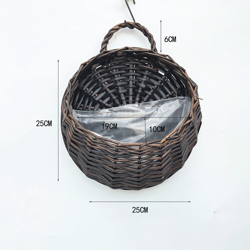 Handmade Wicker Wall Hanging Basket Hanging Basket Wall-Mounted Rattan Chlorophytum